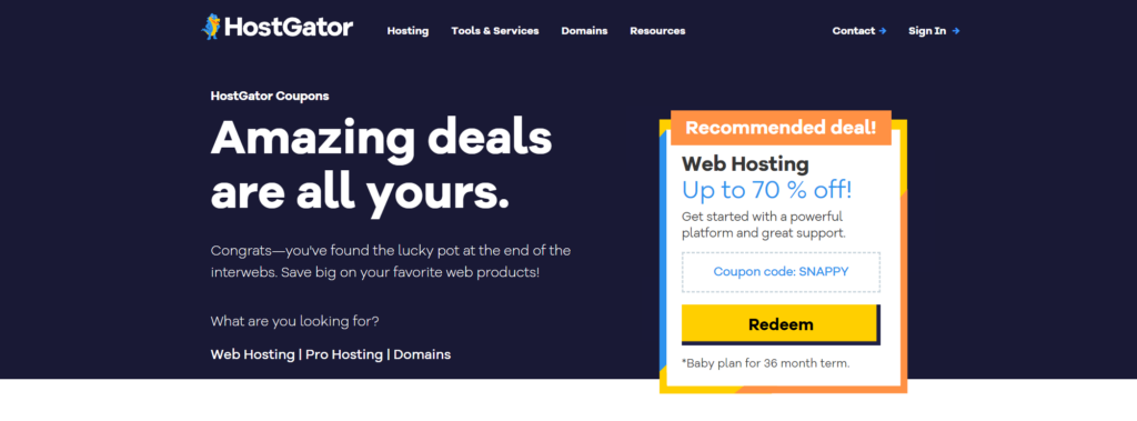 hostgator web hosting promo code