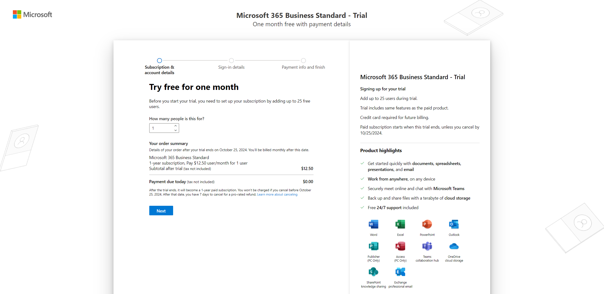 microsoft 365 free trial offer for one month